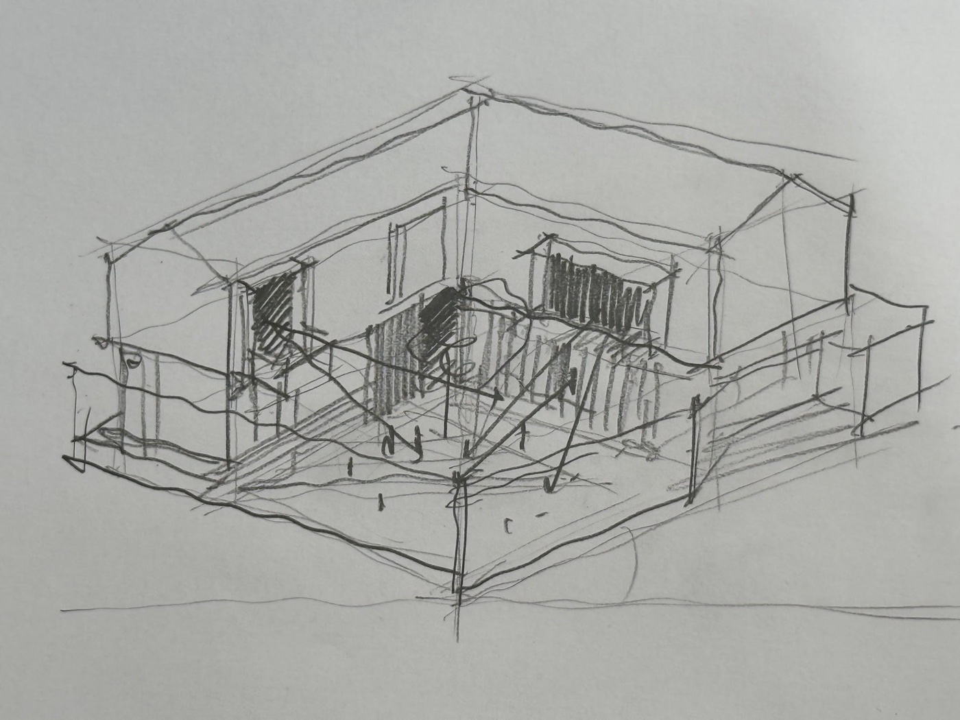 การวาดภาพ Isometric สำหรับเตรียมสอบสถาปัตย์